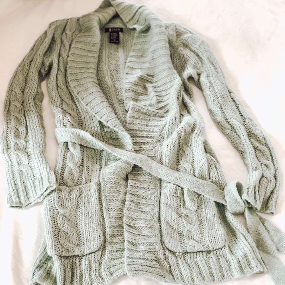 Sisters blue tie sweater
